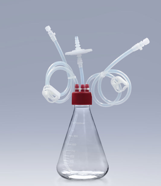 Sterile Conical Flask mit 3-Port Tubing System – 250 ml, 500 ml & 1 Liter