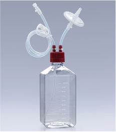 Sterile PETG Square Media Bottle with Multi-Port Cap & Tubing