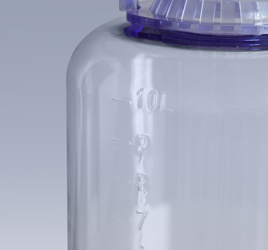 10L Polycarbonat Carboys – Seal Cap, 2-Port & 3-Port Systeme